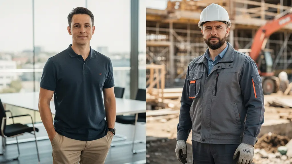 Professionnels en différentes tenues adaptées à leurs environnements de travail
