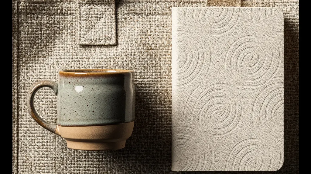 Collection d'objets publicitaires esthétiques photographiés dans un style Instagram flatlay