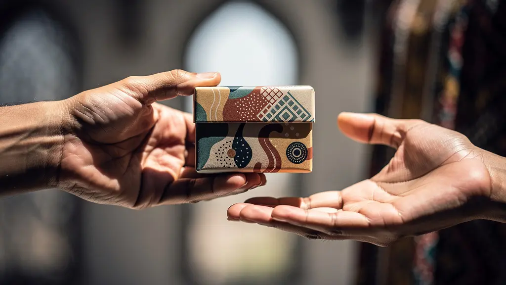 Mains tendant un objet dans un geste d'offrande avec reflet culturel subtil